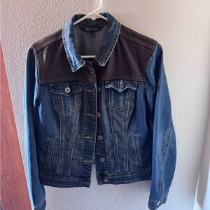 Baccini Women's Denim and Brown Jean Jacket